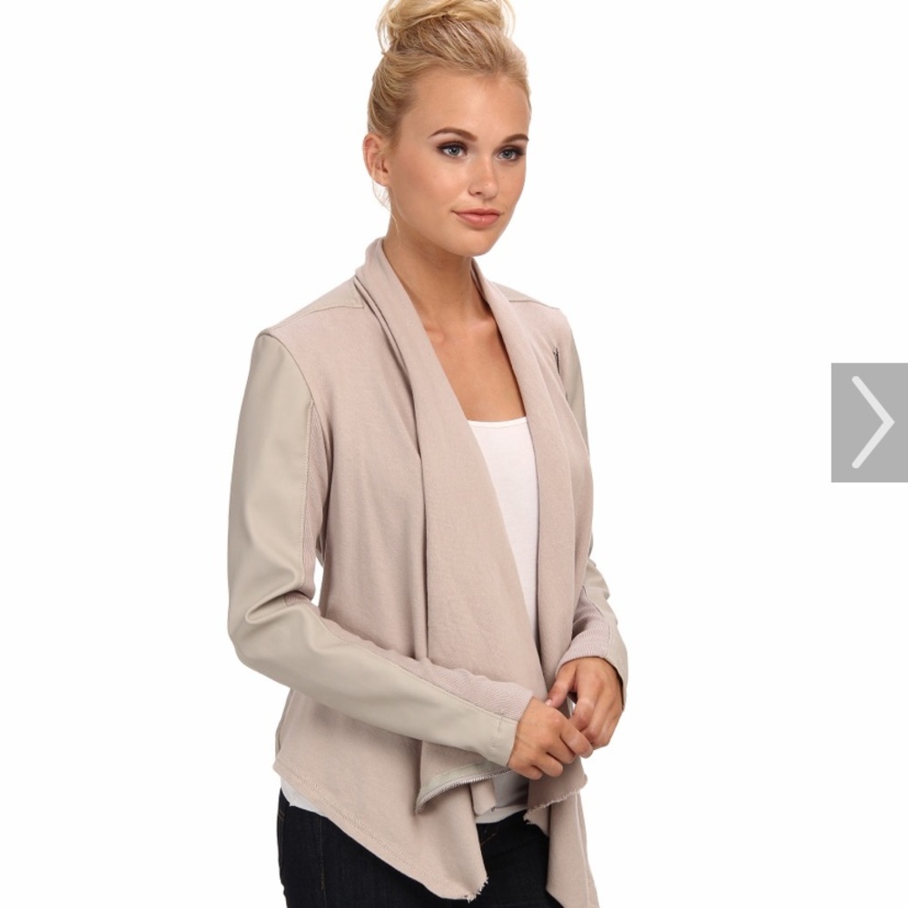 Blank NYC draped vegan leather jacket